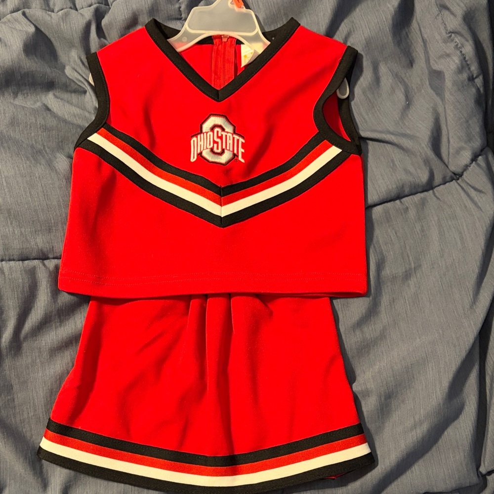 Red Girls' Cheerleader Top & Skirt Set